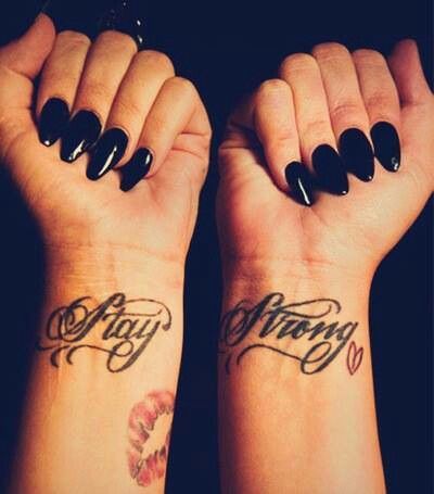 Stay Strong Word Tattoos On Wrist For Girls