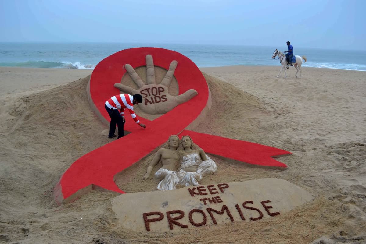 Stop Aids Keep The Promise Sand Art World Aids Day