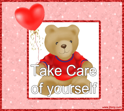 Take Care Of Yourself Teddy Bear Glitter