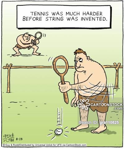 Tennis Was Much Harder Before String Was Invented Funny Cartoon