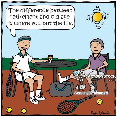 The Difference Between Retirement And Old Age Funny Tennis Cartoon