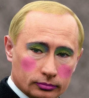 Vladimir Putin With Pink Chicks Funny Makeup