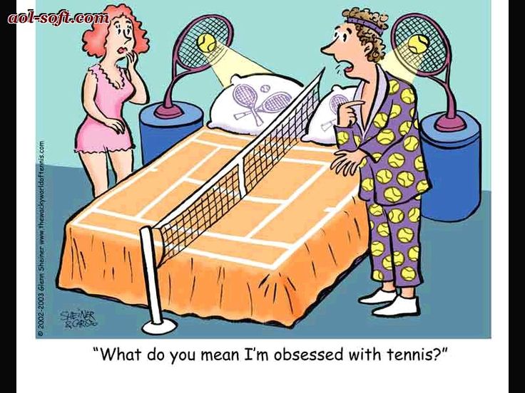What Do You Mean I Am Obsessed With Tennis Funny Cartoon