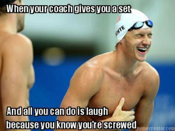 When Your Coach Gives You A Set Funny Swimming Meme