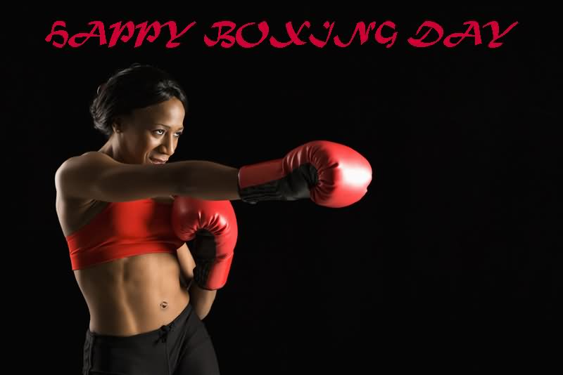 Woman Wishing You Happy Boxing Day