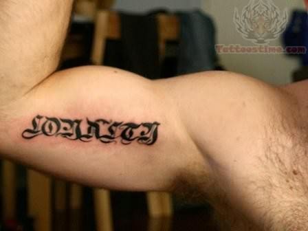 Wording Tattoo On Inner Bicep