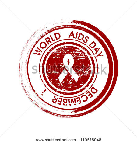 World Aids Day December 1 Rubber Stamp