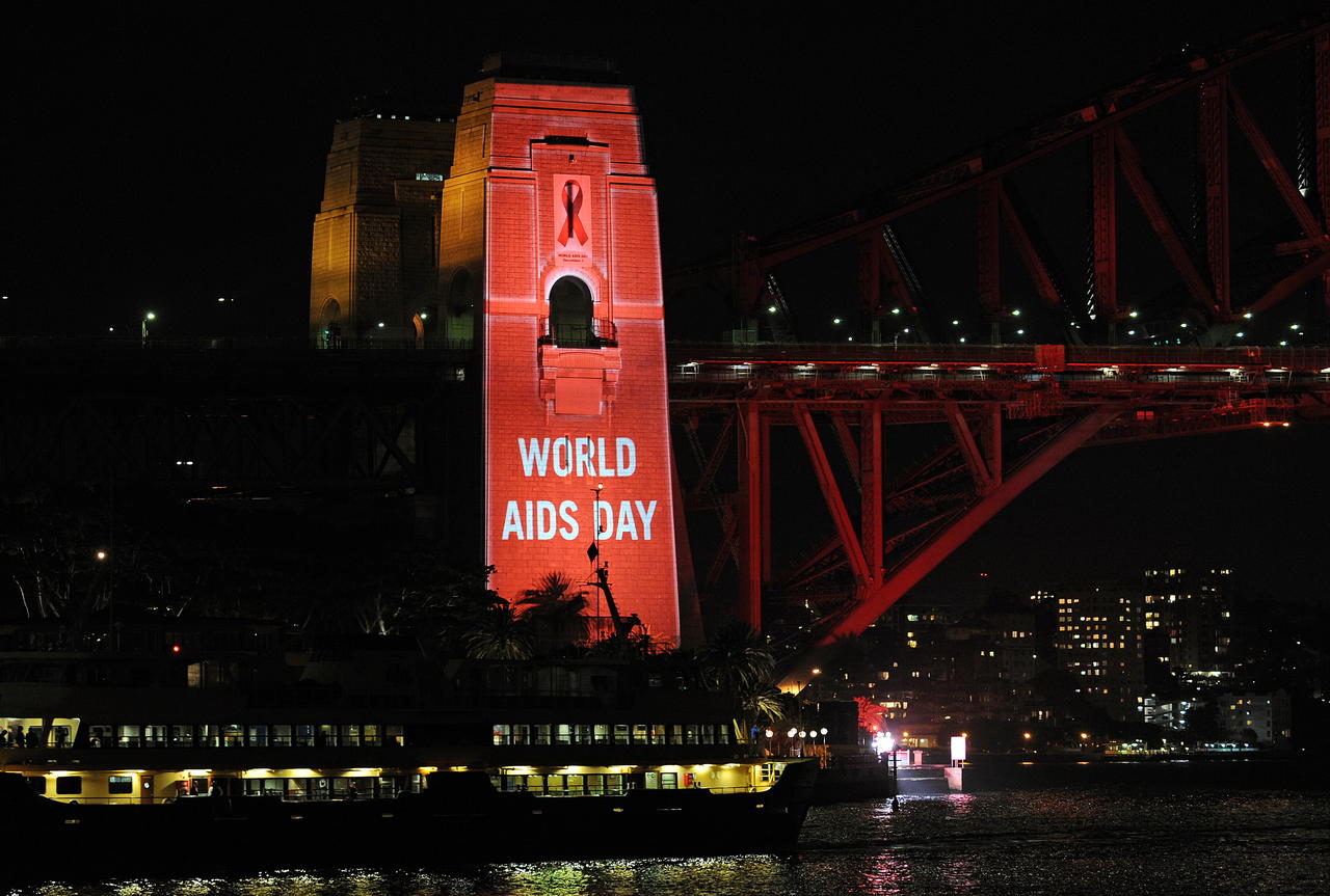 World Aids Day Lighting Decoration On Building