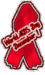World Aids Day Ribbon Glitter