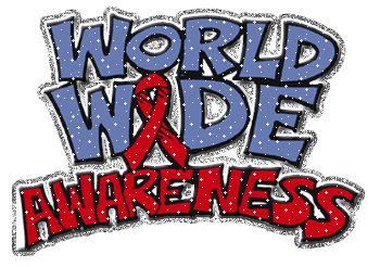 World Wide Awareness About Aids Day Glitter