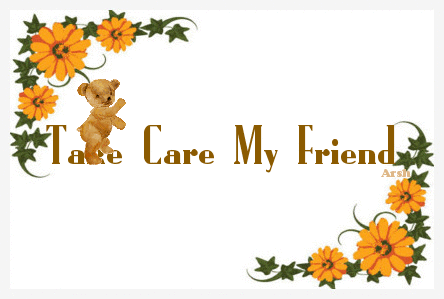 Take Care My Friend Funny Teddy Animated Picture