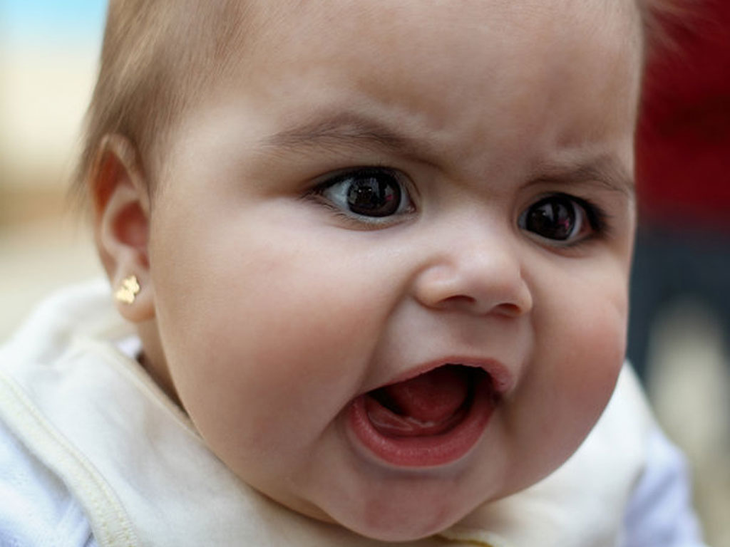 Baby Girl Making Angry Face Funny Image