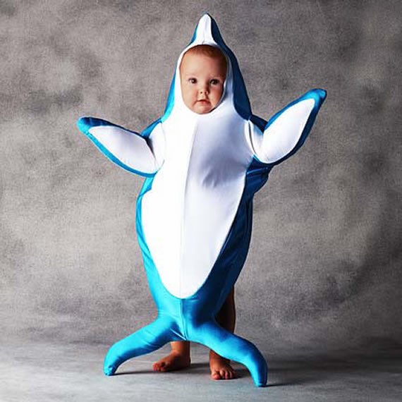 Baby In Dolphin Costume Funny Image