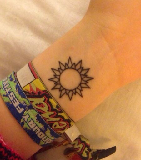Black Sun Tattoo On Wrist