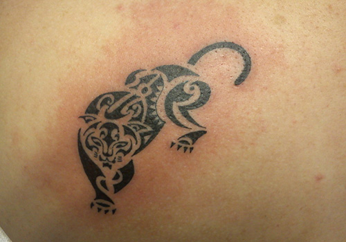 Black Tribal Panther Tattoo Design