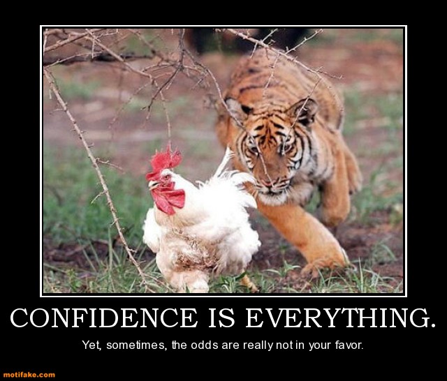 Confidence Is Everything Funny Chicken Poster