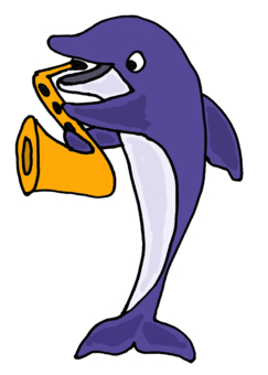 Dolphin Playing Saxophone Funny Clipart