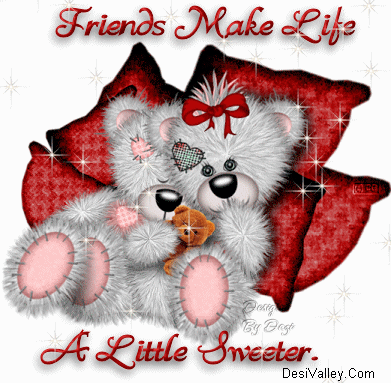 Friends Make Life A Little Sweeter Teddy Day Glitter
