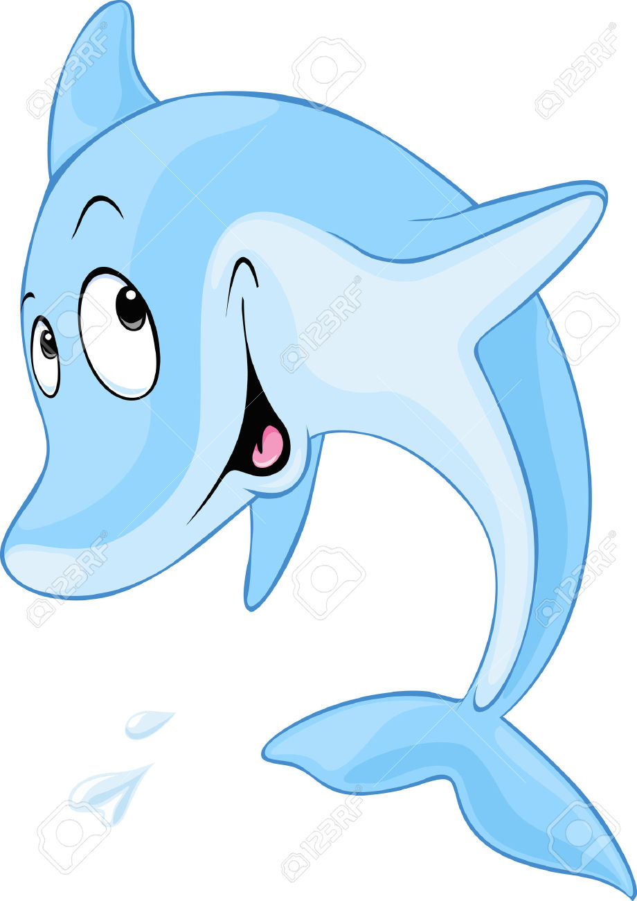 Funny Dolphin Laughing Face Clipart