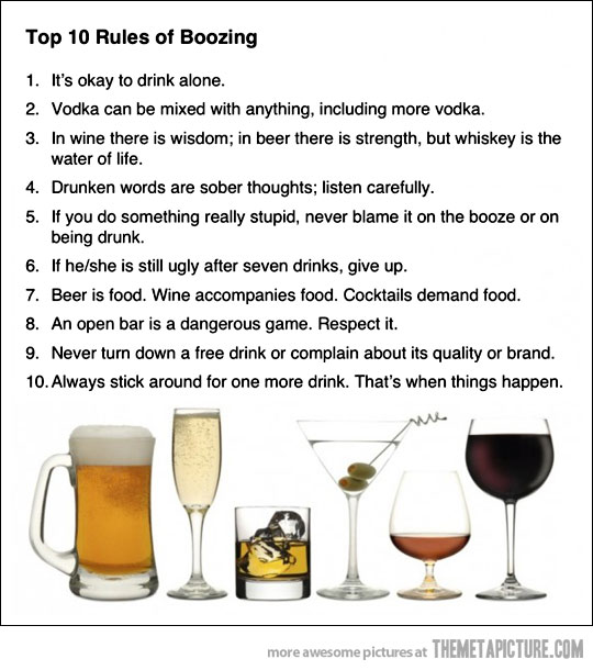 Funny Rules Of Alcohol