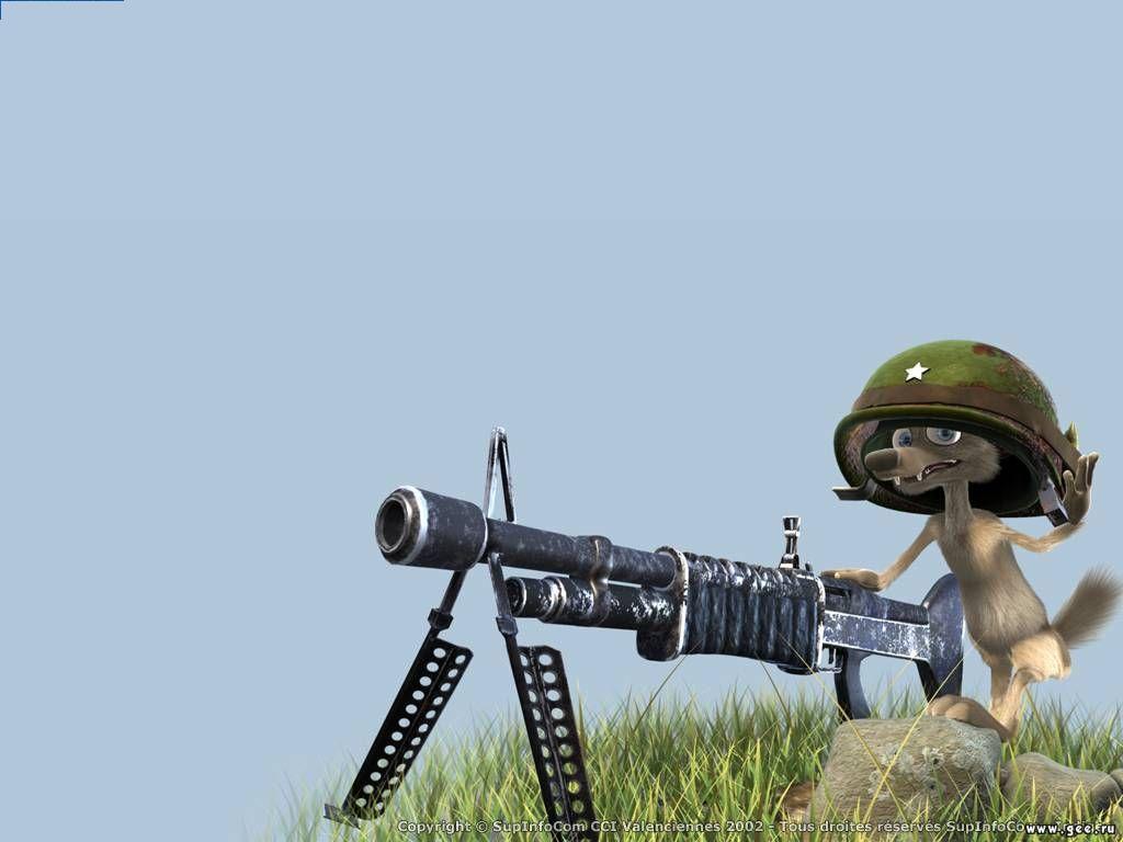 Funny War Animal Animated Image