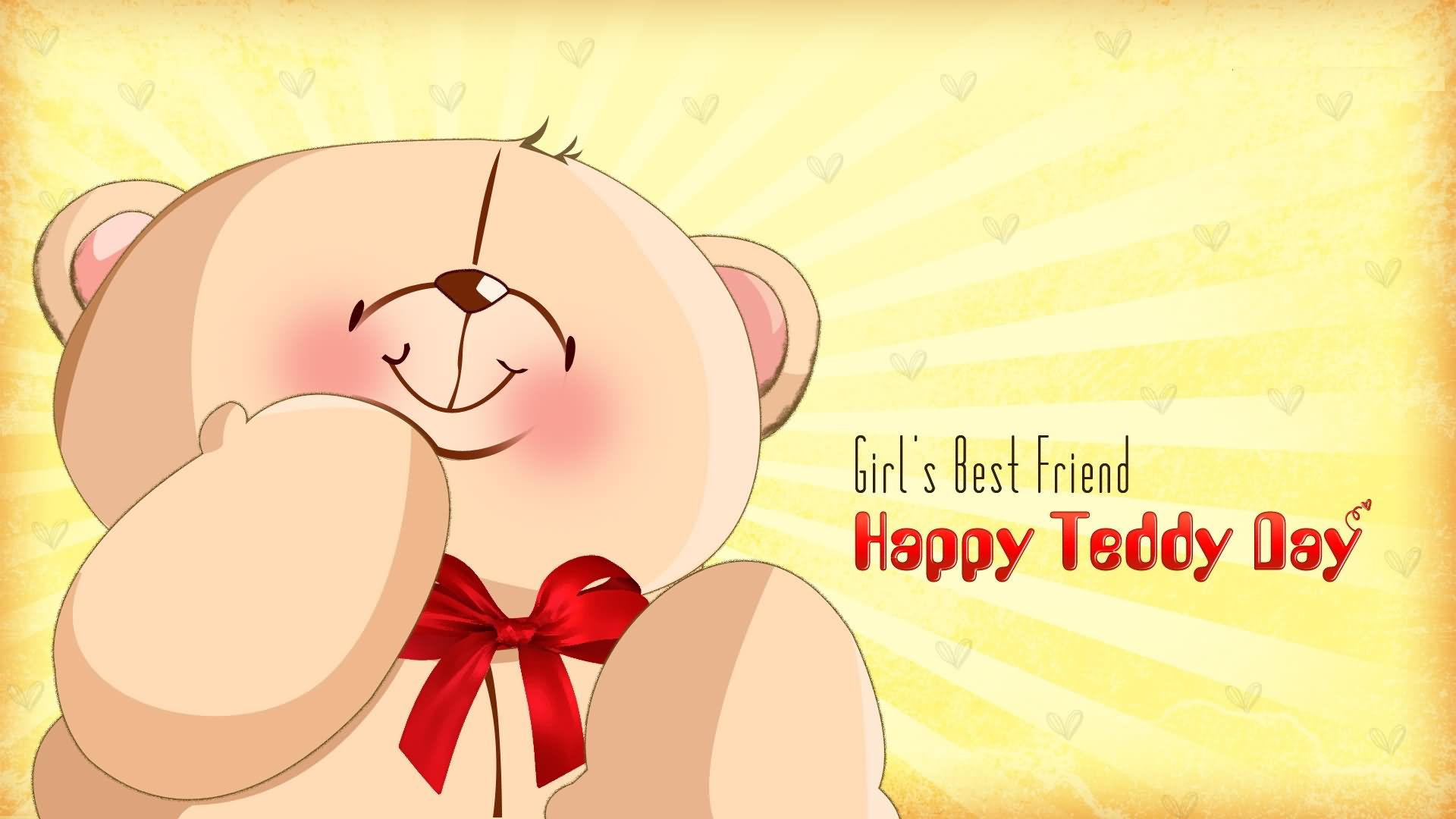Girl's Best Friend Happy Teddy Day HD Wallpaper