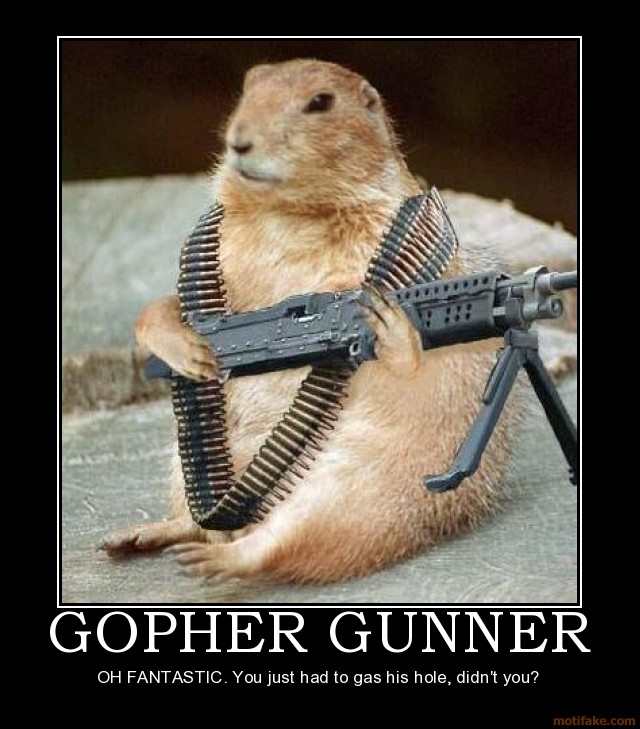 Gopher Gunner Funny War Poster