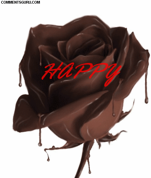 Happy Chocolate Day Animated Chocolate Rose Picture