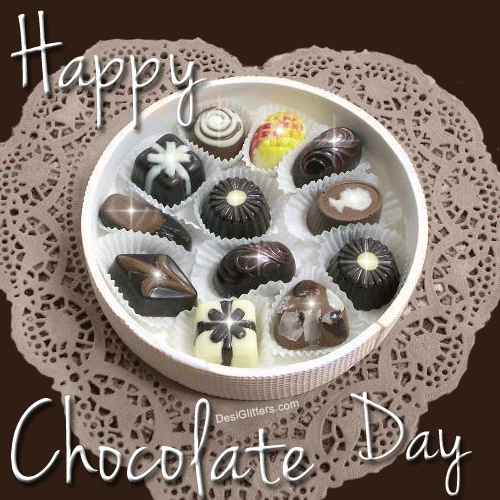 Happy Chocolate Day Glitter Picture