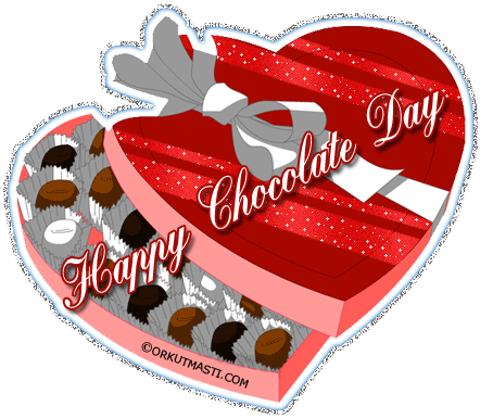 Happy Chocolate Day Heart Box Glitter