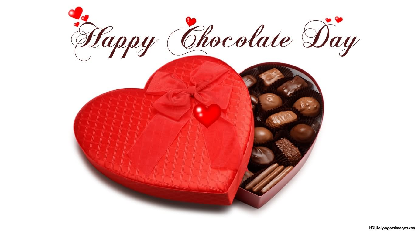 Happy Chocolate Day Heart Chocolate Box HD Wallpaper