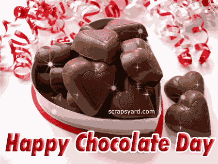 Happy Chocolate Day Heart Chocolates Glitter