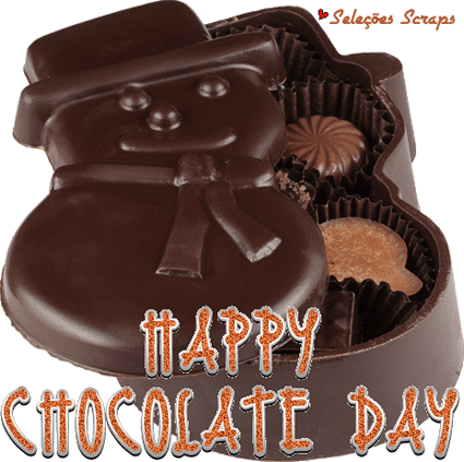 Happy Chocolate Day Snowman Chocolate Glitter