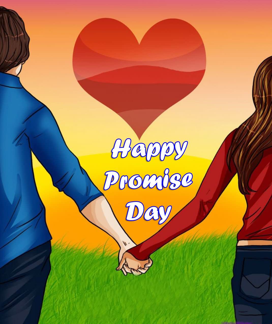 Happy Promise Day Cartoon Wallpaper