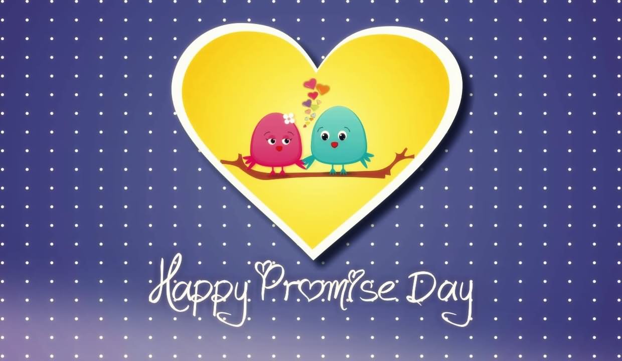 Happy Promise Day Love Birds Wallpaper