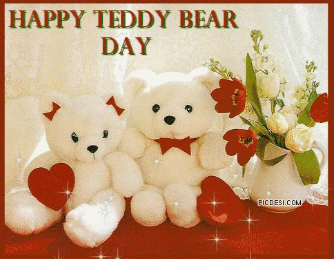 Happy Teddy Bear Day Glitter