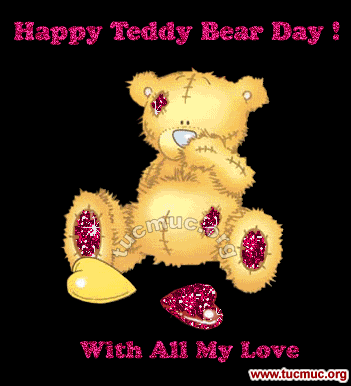 Happy Teddy Bear Day With All My Love Glitter
