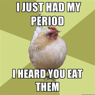 I Just Had My Period Funny Chicken Meme