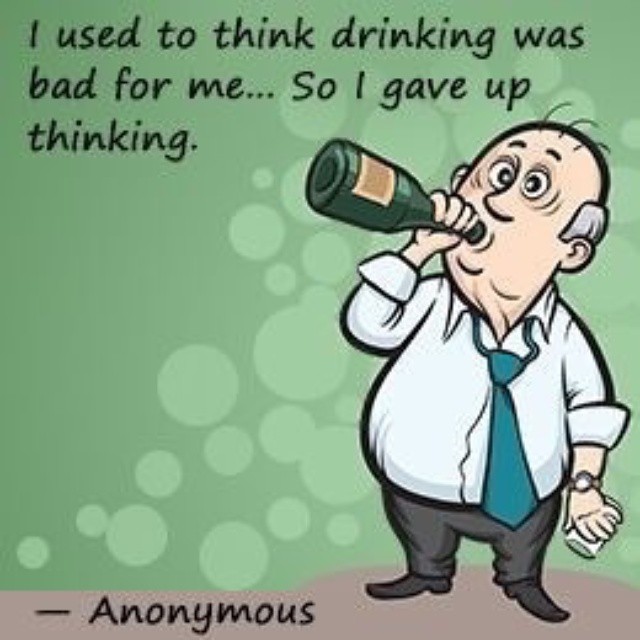 I Used To think Drinking Was Bad For Me Funny Alcohol Cartoon Image