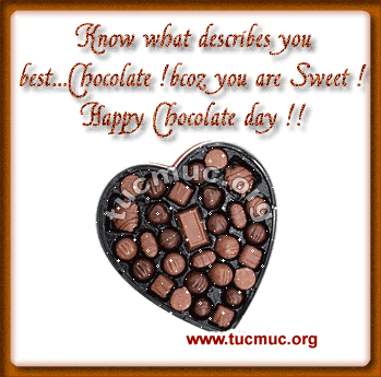 Know What Describes You Best Chocolate Bcoz You Are Sweet Happy Chocolate Day Glitter Image