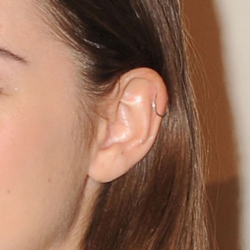 Maia Mitchell Helix Piercing On Girl Left Ear