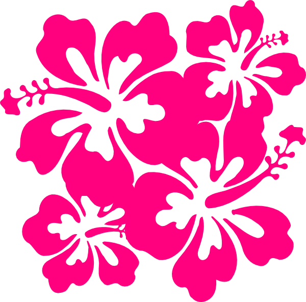 Pink Four Hibiscus Tattoo Stencil