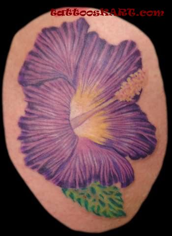 Purple Hibiscus Tattoo Design