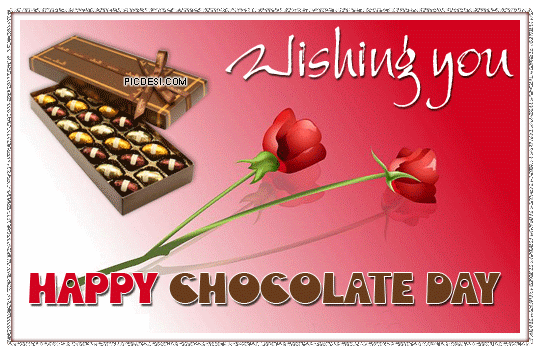 Wishing You Happy Chocolate Day Roses For You Glitter