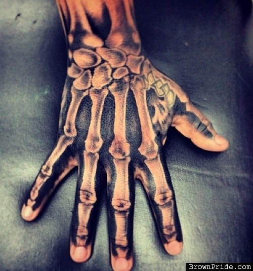Amazing Hand Skeleton Tattoo On Hand