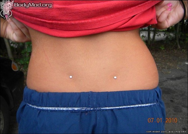 Back Piercing With Dermal Anchors
