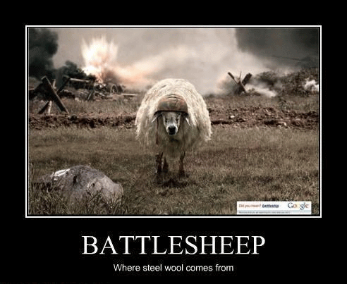 Battlesheep Funny Wolf Poster