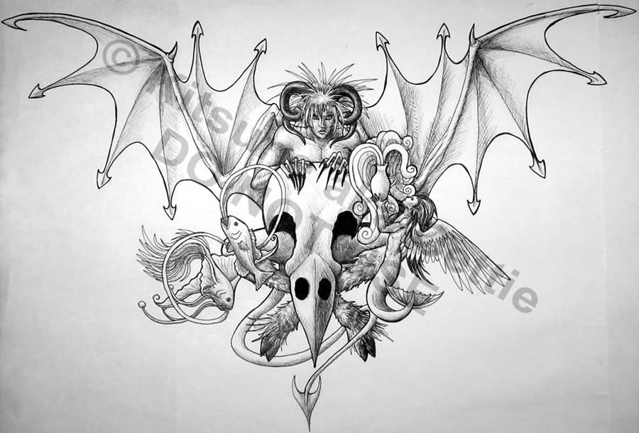 Demon Tattoo Stencils - wide 7