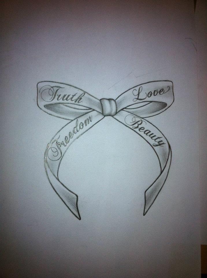 Simple Bow Tattoo Designs 6
