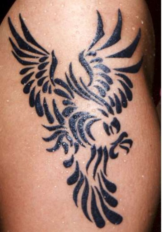 Black Tribal African Eagle Tattoo Design For Shoulder